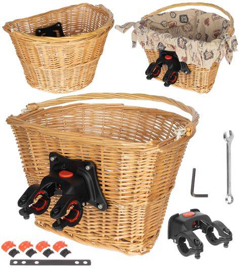 košík na řídítka proutěný kovový (přední)