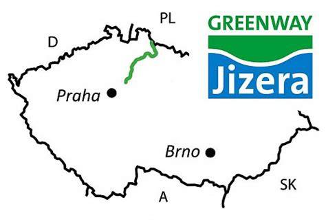Elegantní mapa Greenway Jizera a okolí