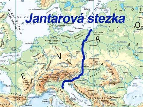 Jantarová stezka mapa a klíčová místa