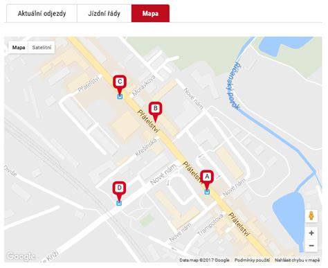 mapa s vyznačením všech stanovišť nextbike