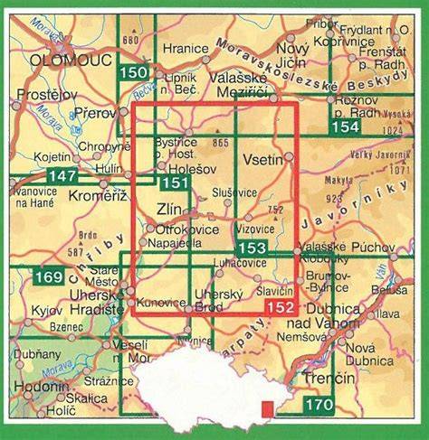 Mapa cyklostezek Hostýnské vrchy a okolí
