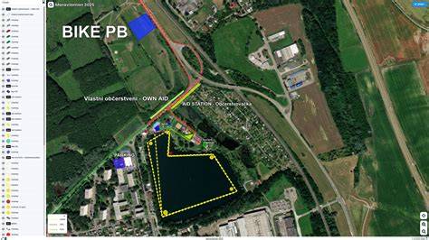 Mapa lokality závodu a tratě pro ukázku