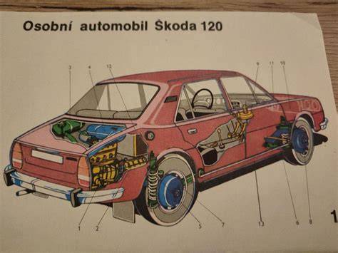 grafická schéma zapalovacího systému pro Škoda 120