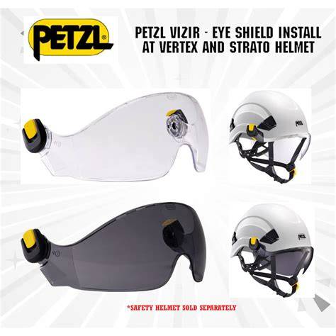 Ochranné brýle Petzl Vizir připevněné k helmě