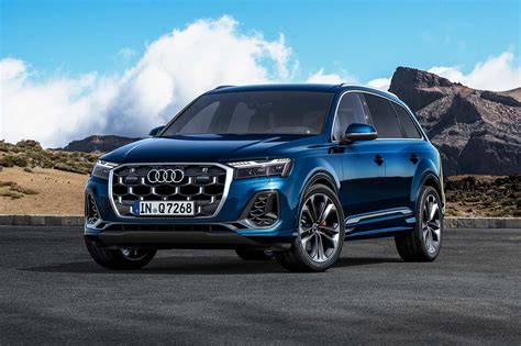Auta a vybavení pro Audi Q7 (infografika o motoru, pohonu a rozměrech)