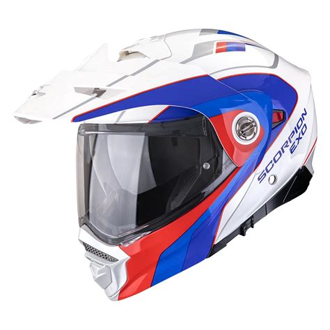 bílá výklopná integrální helma motocykl