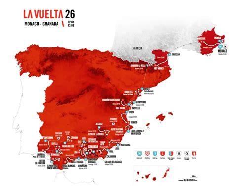 Mapa trasy Vuelta a España 2026