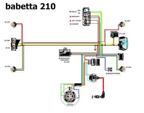 Schéma světelného okruhu Babetty 210