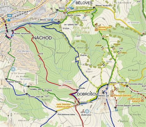 cyklotrasy Náchod Dobrošov mapa