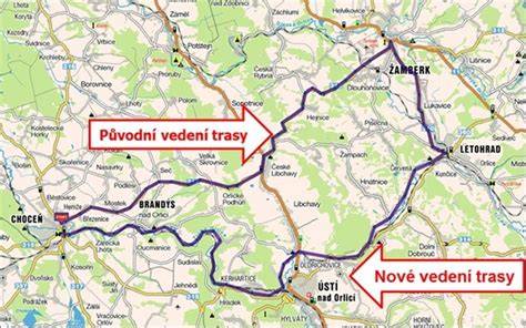 Cyklotrasa Chrudim Hůra mapa