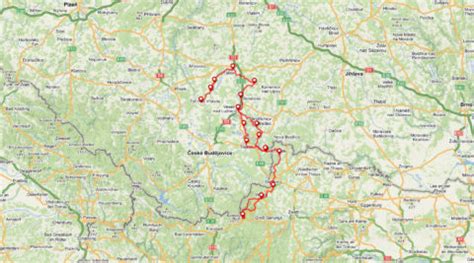 mapa cyklotrasy kolem Lužnice