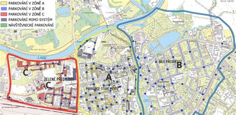 Mapa placených parkovacích zón Kladno