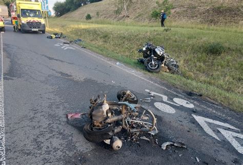 střet dvou motocyklů na silnici