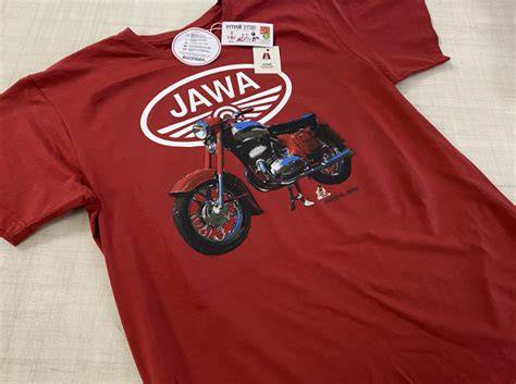 retro tričko s motocyklem Jawa