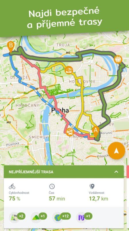 aplikace Cyclers cyklistická mapa