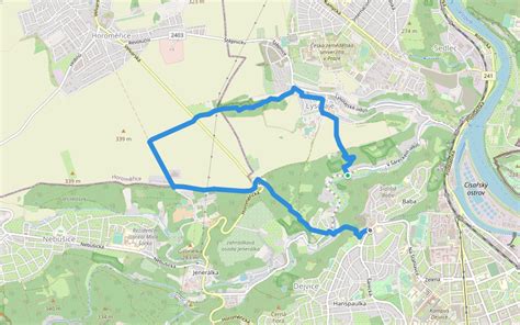 Cyklotrasa U Matěje Dejvice mapa