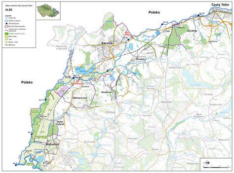 Mapa cyklotrasy Olše Olza