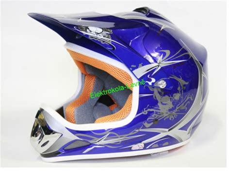 Modrá dětská krosová moto helma