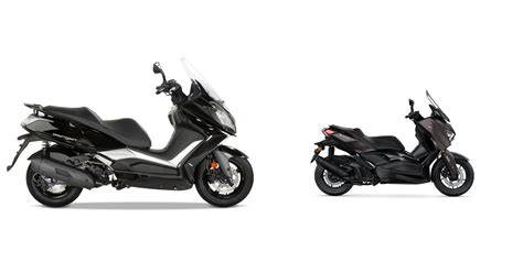 grafika porovnání vzhledu Xmax 125 Tech Max a Downtown 125i