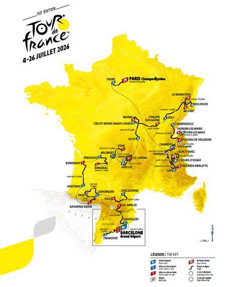 vizuální průřez etap Tour de France (mapa a trasy)