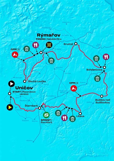 červencový bikepacking závod mapa