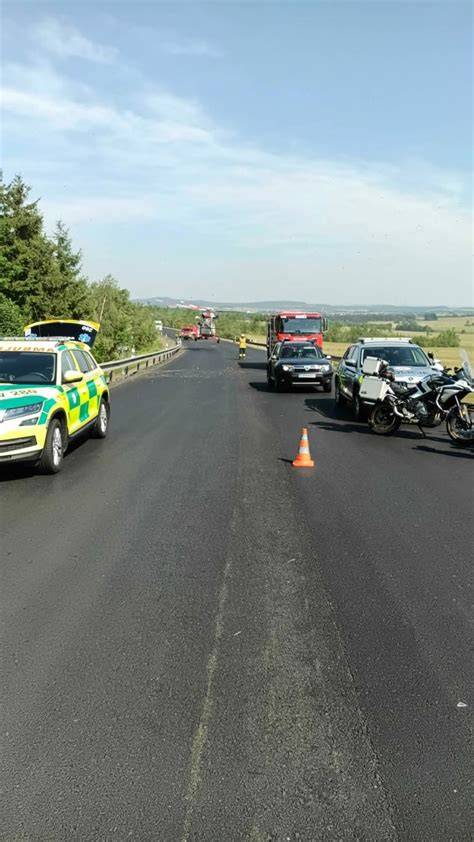 zásah vrtulníku u nehody motocyklu