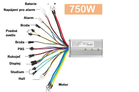 Schéma propojení baterie motoru elektrokola