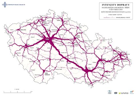 Mapa silniční sítě České republiky
