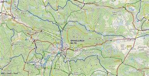 mapa půjčoven kol Špindlerův Mlýn