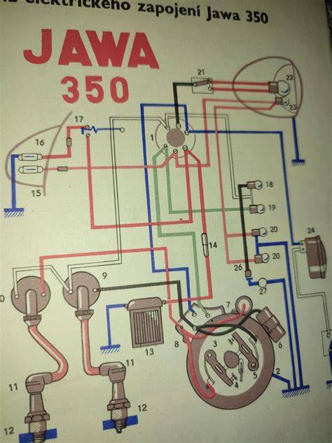elektrické schéma Jawa 350 zapojení