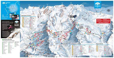 Mapa lyžařského areálu Monterosa Ski
