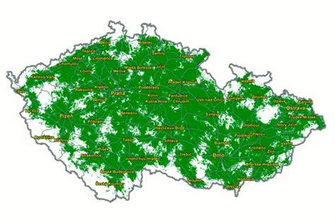 Mapa pokrytí mobilním signálem