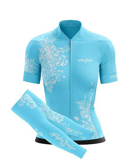 modrý dámský cyklistický dres na kole