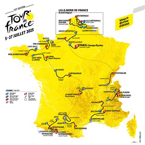 Mapa etap Tour de France 2026