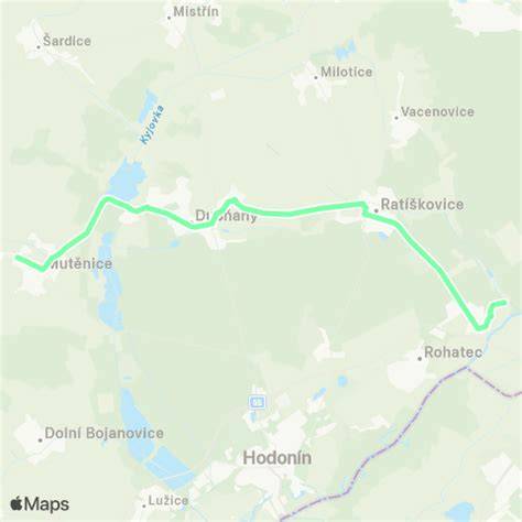 Cyklotrasa Dubňany Ratíškovice mapa