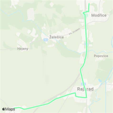 Mapa cyklotrasy Modřice Bobrava Rajhrad