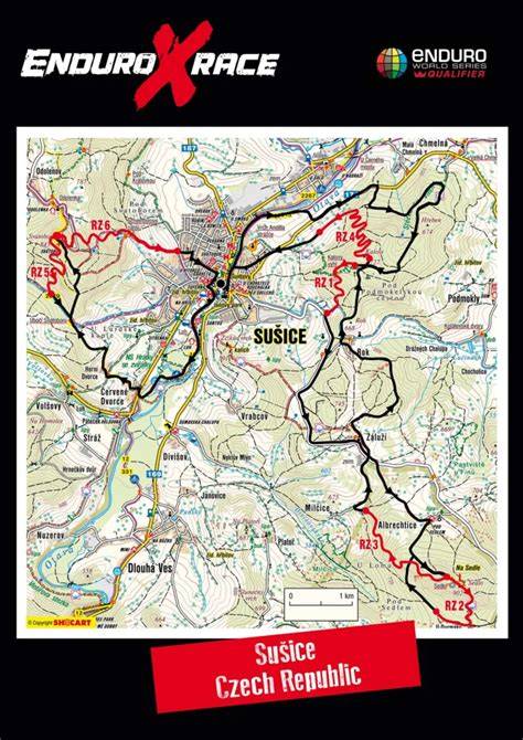 Mapa enduro okruhu a speciálních testů