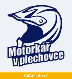 Samolepka Motorkář v plechovce na autě