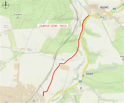 Cyklostezka Benešov Bedrč mapa trasy