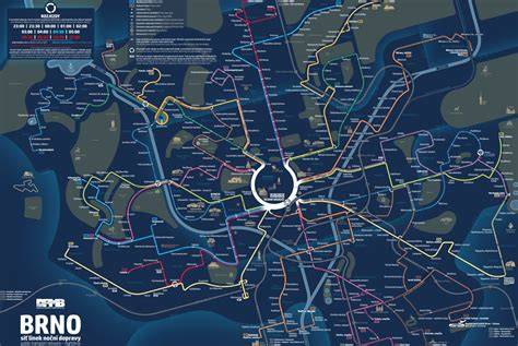 Mapa cyklobusové linky Brno Znojmo Podyjí