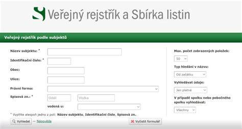 obchodní rejstřík a zdroje informací