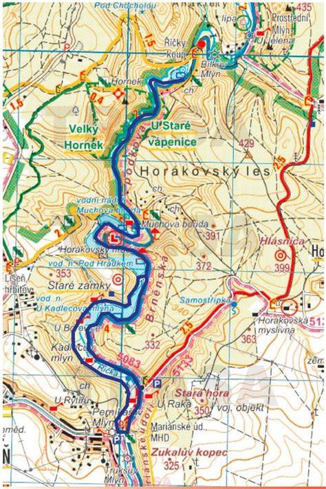 mapa Bezručova údolí a cyklotrasa 3079